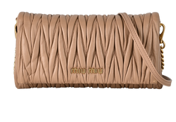 Matelasse Clutch On Chain, Leather, Pink, MII, S/DB, 2*